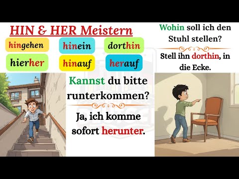 📚 Deutsche Präfixe meistern: Hin & Her | Dorthin, Hierher, Hinauf, Herunter