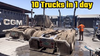 Ever wonder what it takes to wash 10 tractor heads in a single day? 🧼🚛 It was a GRIND / S1:E1