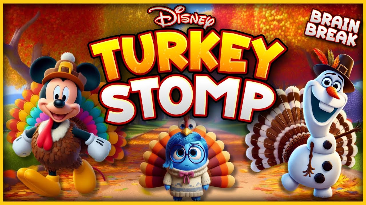 Disney Turkey Stomp! 🍁 Thanksgiving Brain Break 🍁 Thanksgiving Games 🍁 Danny Go Noodle 🍁 Just Dance