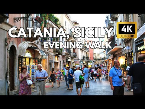 Catania, Italy Evening Walking Tour 2025 - 4K60fps
