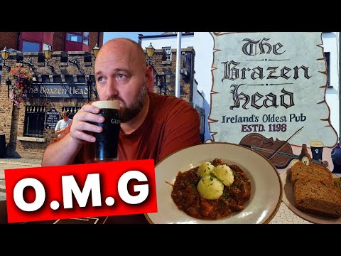I Review IRELAND'S OLDEST PUB - Traditional Irish Stew & Guinness - THE BRAZEN HEAD - 800+ Years Old