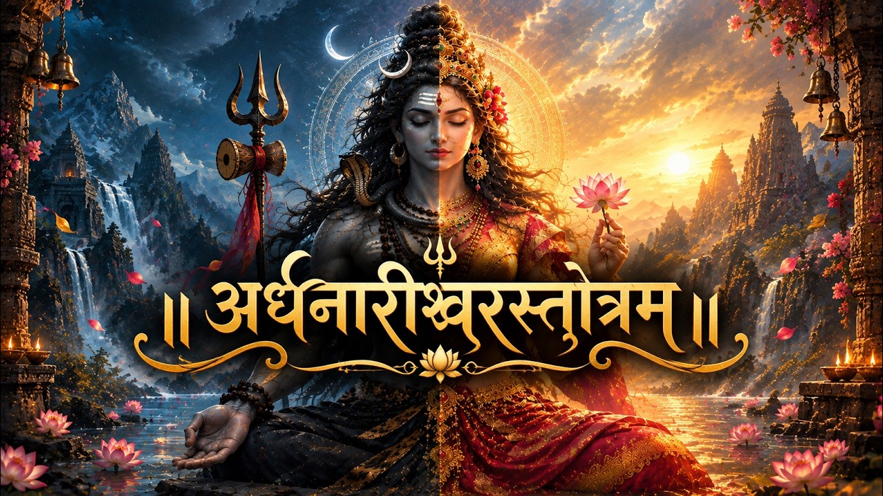 Ardhanarishvara Stotram | The Beautiful Form of Shiva & Parvati 🔱 | Sanskrit Stotram