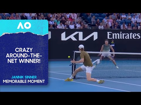 Jannik Sinner Hits Ball Around the Net Post! | Australian Open 2026