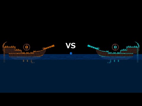 Pirate Ship Battle 2 - Marble Race in Algodoo