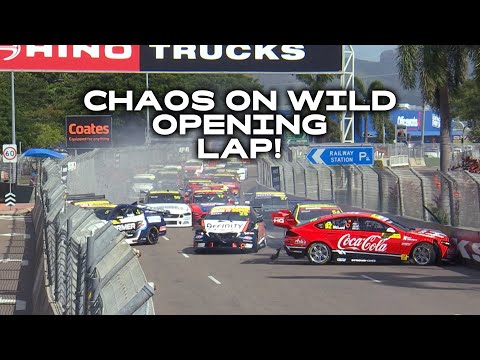 クラッシュ映像 SUPERCARS 2024 NTI Townsville 500 オープニングラップ