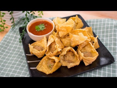 Fried Wontons Recipe สูตรเกี๊ยวทอด | Thai Recipes