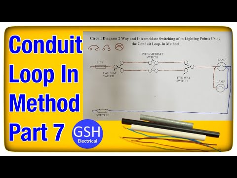 Circuit Diagram Conduit Loop-In Method Part 7 - Lighting Circuit PVC Singles - 2 Way & Intermediate
