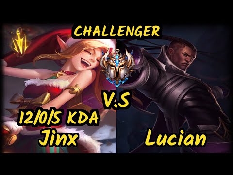 MSF.P Neon (JINX) vs LUCIAN - 12/0/5 KDA BOTTOM ADC CHALLENGER GAMEPLAY - EUW