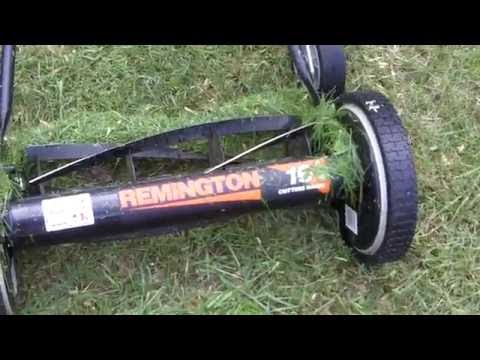 Review Remington RM 3000 16 inch cutting width hand push mower.