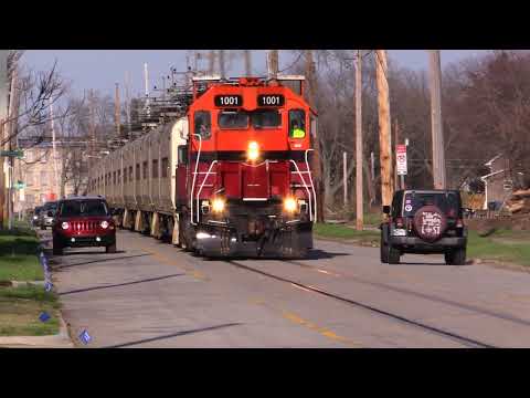 South Shore Line street running in Michigan City on 4/16/2022