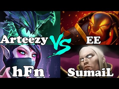 Dota 2 - Arteezy And hFn VS SumaiL And EternaLEnVy - Ranked Match Gameplay!
