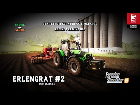 Sowing Our First Crops Contract Work Erlengrat with seasons #2 Alpine Farming DLC FS19 4K Timelapse
