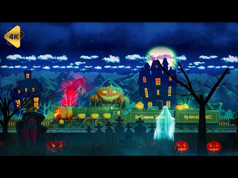 🚂Pumpkin Train Halloween Ambience with Relaxing Spooky Sound & Train Sound, White Noise for Sleeping