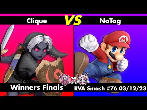 RVA Smash #76: Clique (Young Link) vs NoTag (Mario) | WINNERS FINALS | 45 Entrants | SSBU