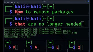 How to remove packages that are no longer needed in Kali Terminal