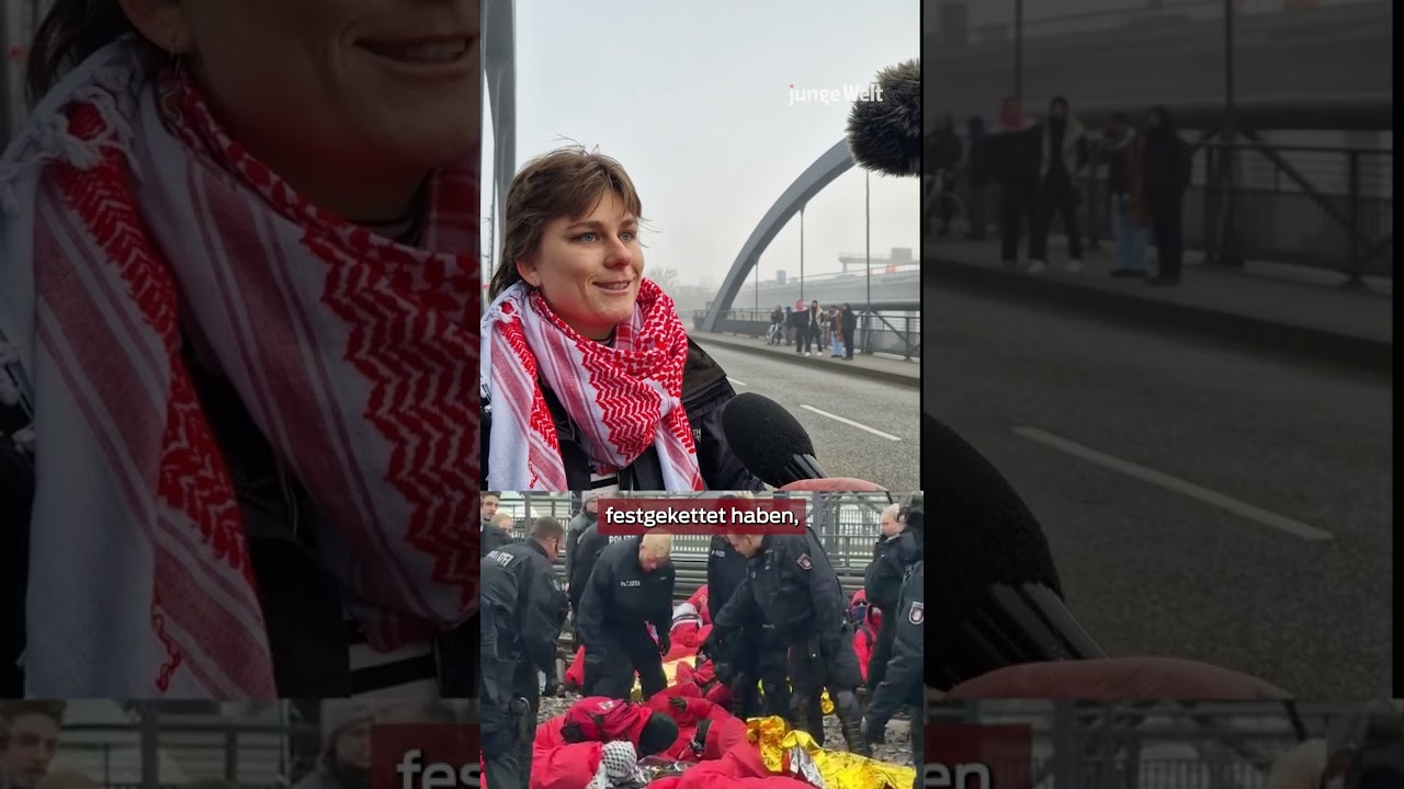 Protestaktion in Hamburger Hafenbahn