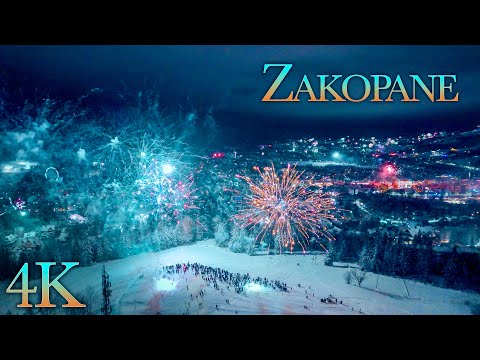 Drone Flight over the New Year's Eve Fireworks in Zakopane 🎆 New Year's Eve 2025/2026 🎇
