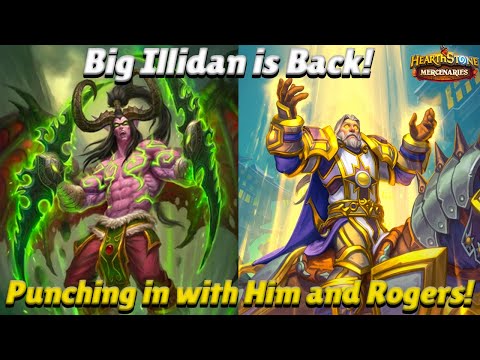 Big Illidan is Back! Punching in with Him and Rogers! - Hearthstone Mercenaries Team Comp