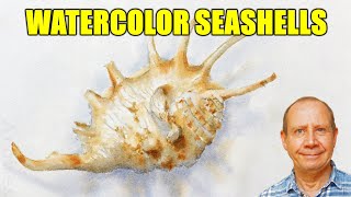 How to paint seashells with wet-on-wet watercolor painting techniques. Easy beginner tutorial.