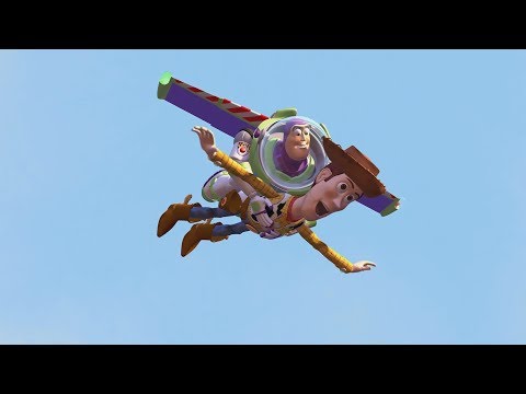 Toy Story (1995)  -  Woody & Buzz Use Sids Rocket To Fly