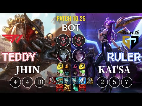 T1 Teddy Jhin vs GEN Ruler Kai'Sa Bot - KR Patch 10.25