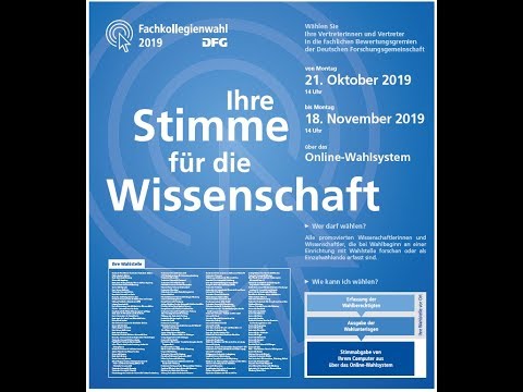 Informationsvideo zur DFG-Fachkollegienwahl 2019