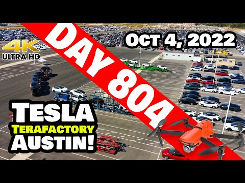MODEL Y RAMPING AT GIGA TEXAS! - Tesla Gigafactory Austin 4K  Day 804 - 10/4/22 - Tesla Terafactory