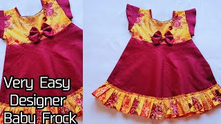 New Umbrella cut Baby Frock cutting and Stitching Very Easy Tutorial||Designer Beautiful Baby Frock