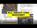 CMU masonry building code requirements, drawings review, inspection and specifications.