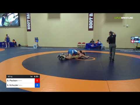 2018 Marine Corps US Open/UWW Junior Freestyle 92 Con 16 #2 - Bennett Paulson (Army) Vs. Sam Schuy
