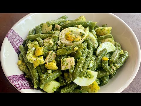 Salade de haricots verts, sauce au persil