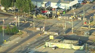 RAW VIDEO: Sky 5 shows road closure for work to Oklahoma City railroad tracks