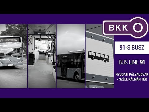 Budapest,91.-es busz(Nyugati pu.M.-Rózsadomb-Széll Kálmán tér M.)bus line 91.