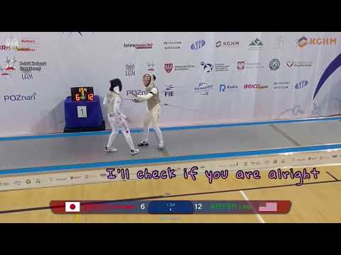 Checking if you’re alright… even if it’s me who hit you. 😅 Great sportsmanship… | Fencing hit knock
