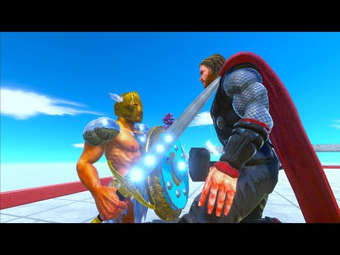 Level 2 achilles vs superhero Animal Revolt Battle Simulator