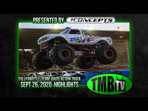 TMB TV Monster Trucks - Highlights - Terre Haute Action Track - Full Throttle Monster Trucks 2020