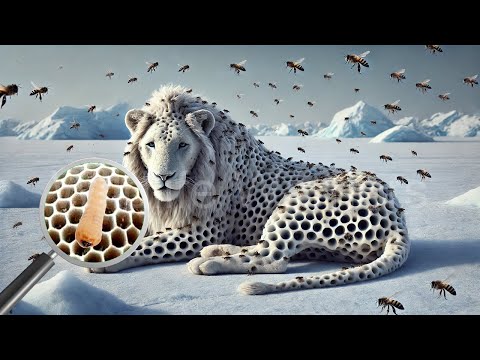 Surrounded: Insects Blanket This White Lion.