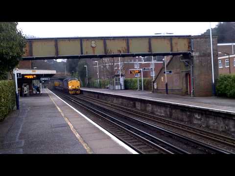 6Z41 to Winfrith Sidings Through Parkstone Train Station 0935 26/02/13