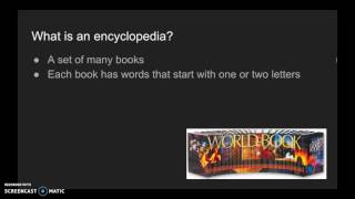 Dictionaries vs. Encyclopedias