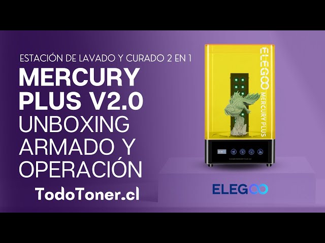 Vídeo relacionado con ELEGOO Mercury Plus V2.0 Wash and Cure, Máquina de Lavado y Curado 2 en 1, Curar 3D Modelo de Resina, Adecuado para Impresora 3D LCD/DLP/SLA
