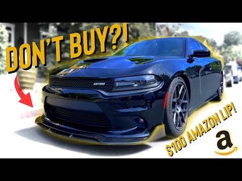 QUICK & EASY FRONT LIP INSTALL (KINDA) // VLOG/REVIEW OF $100 AMAZON FRONT LIP FOR DODGE CHARGER RT!