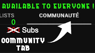 How YOU Can Get Community Tab Without Having 500 Subs.