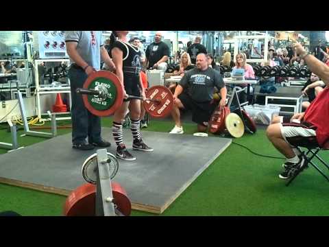 Hannah Newell (my wife) dead lifting 214 lbs in women's 148s