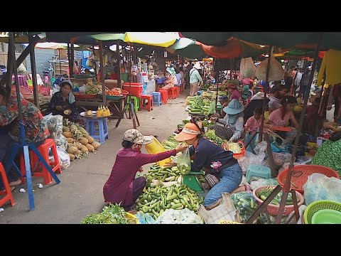 Real Life/Real Food - The Way We Live In Our Cambodian Market - Buying Some Village Food To Cook