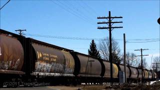 preview picture of video 'HD Train Video #35 - CP on QGRY - CP Grain Train at Notre-Dame de Portneuf, Quebec'