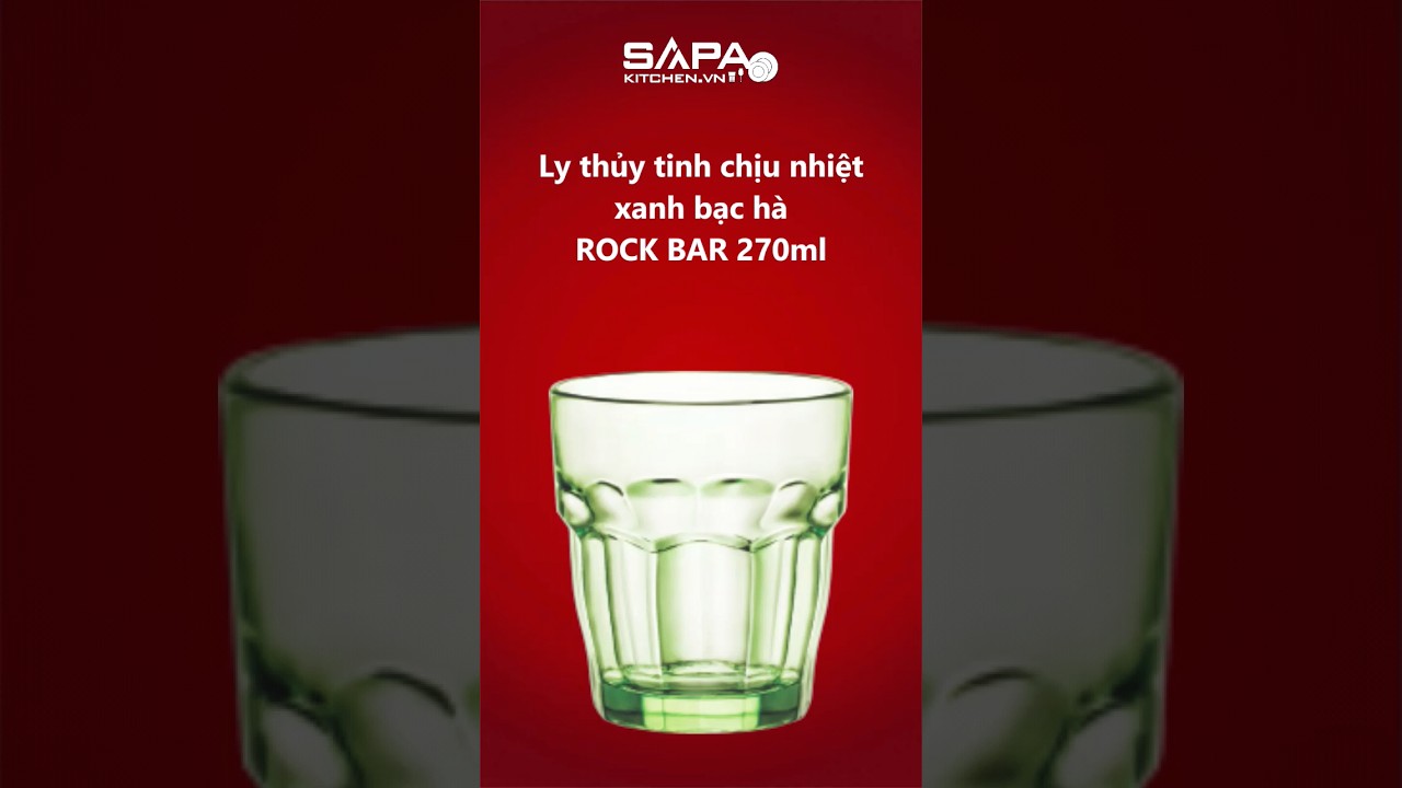 Ly thủy tinh chịu nhiệt Rock bar 27 cl xanh bạc hà