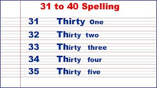 31-40 spelling | 31 se 40 tak spelling | thirty one to forty spelling | Ujjwal Lakshya |