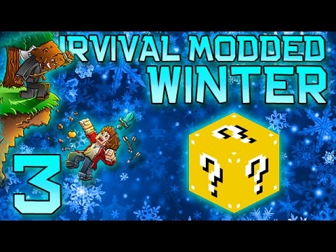 Minecraft: Modded Winter Survival Let's Play w/Mitch! Ep. 3 - Lucky Blocks Mod!