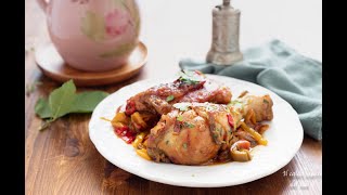 Cosce di pollo con i peperoni