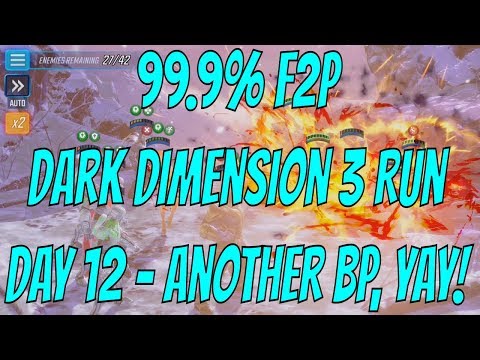 99.9% F2P Dark Dimension 3 Run Day 12: Another BP, Yay! - Marvel Strike Force